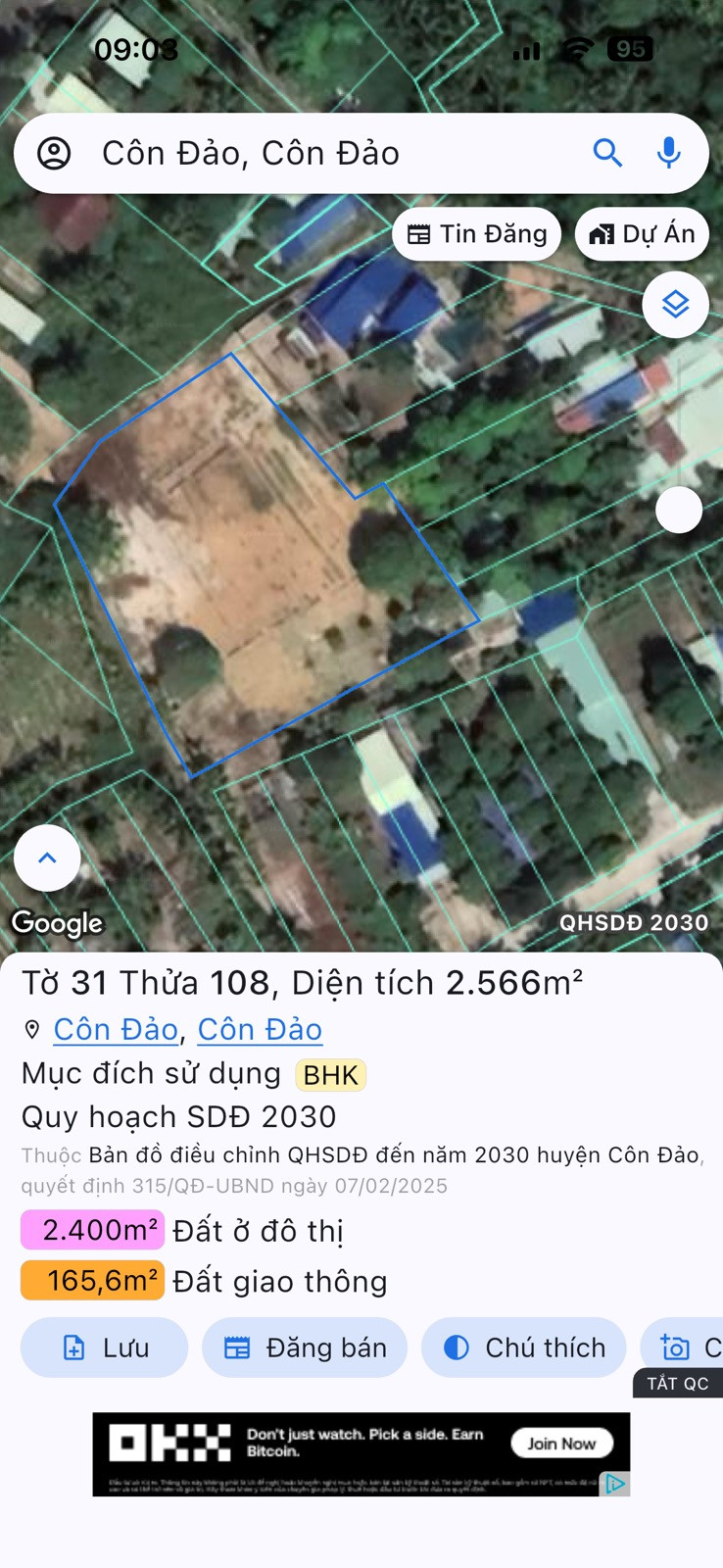 BÁN ĐẤT DT LỚN HƠN 2000M CÔN ĐẢO,BÀ RỊA- VŨNG TÀU