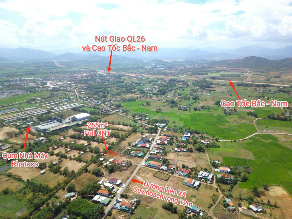 0984648677 Bán đất 265m² ngang 10m giá 799 triệu Xã Hòa Trí