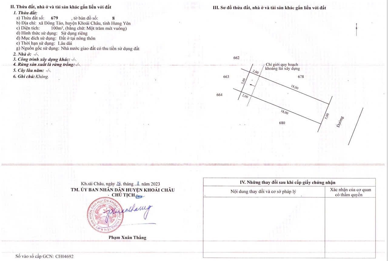 Bán đất 100m² full thổ cư ngang 5m giá 7.2 tỷ tại Xã Hoàn Long