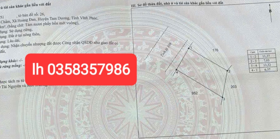Bán nhà 80m² ngang 7.03m giá 1.65 tỷ Xã Hoàng An