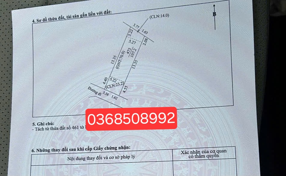 Bán đất 107m² ngang 5,2m giá 720 triệu Xã Hoàng Vân