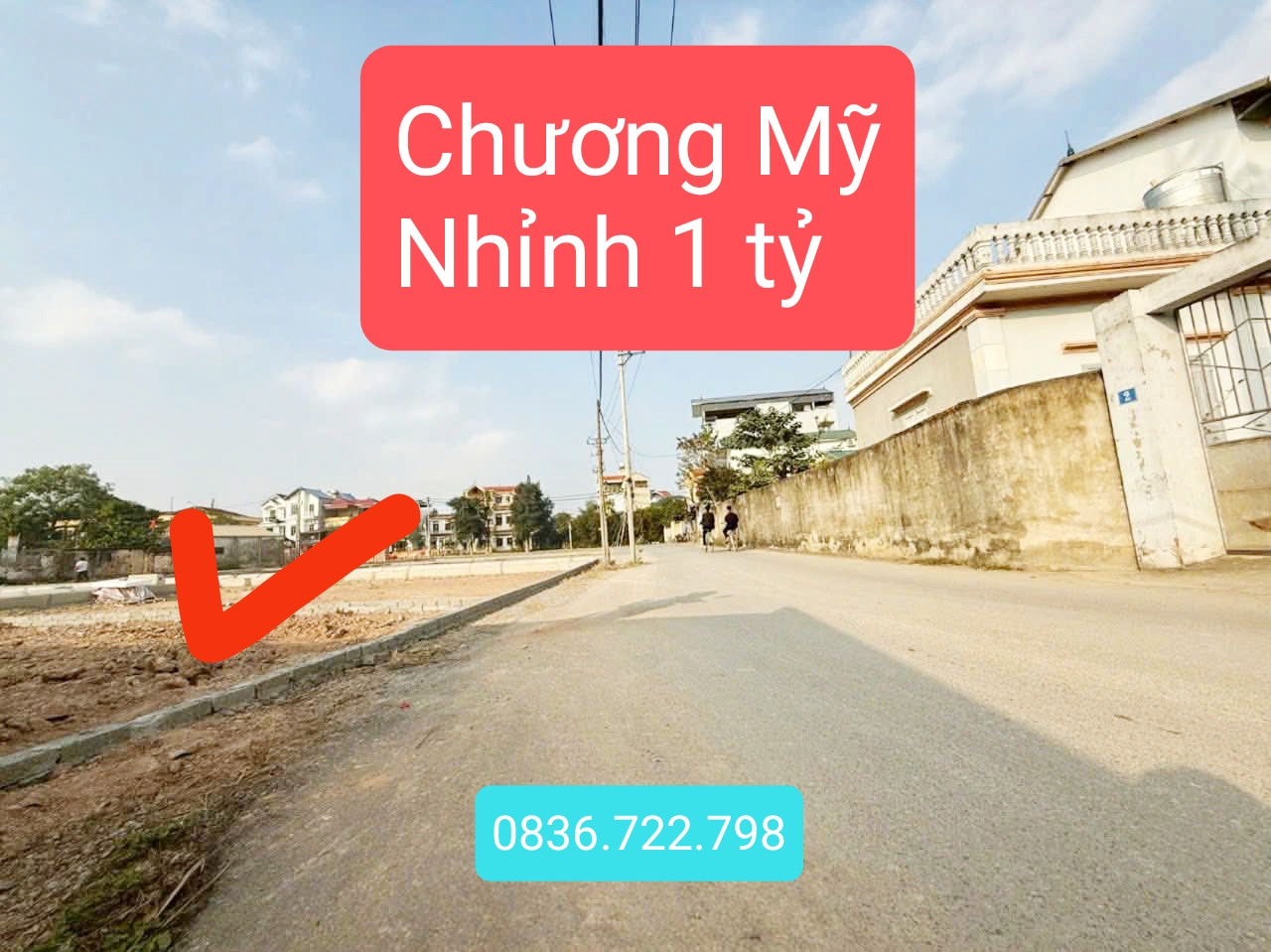 Bán đất Hoàng Văn Thụ Chương Mỹ diện tích 80 mét full thổ cư- sẵn sổ.ô tô vào tận đất giá 1 tỷ 47