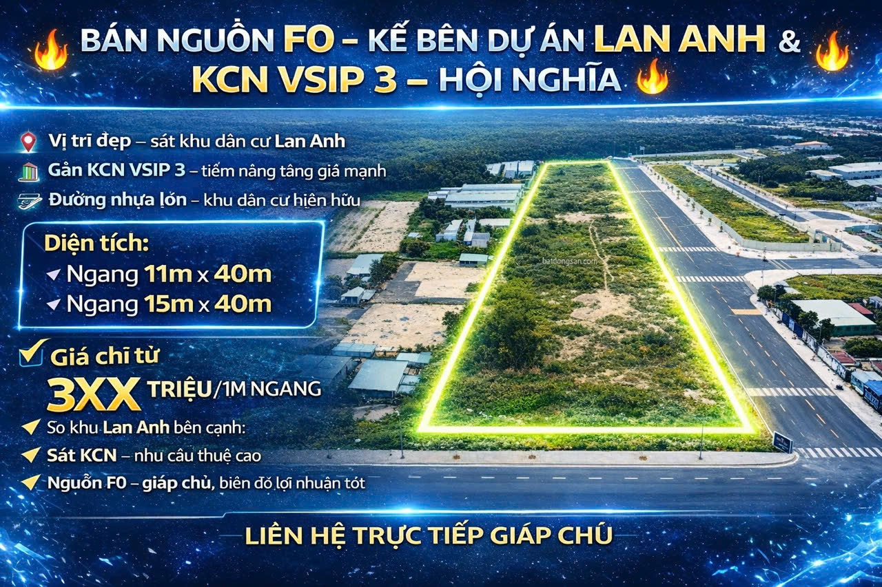 Cần bán đất phân lô tại hội nghĩa tân uyên gần visip3