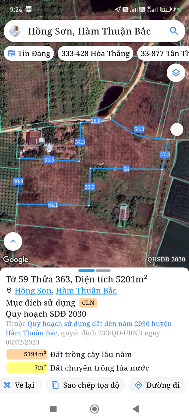 Bán đất 5201m² giá 780.15 triệu Xã Hồng Sơn