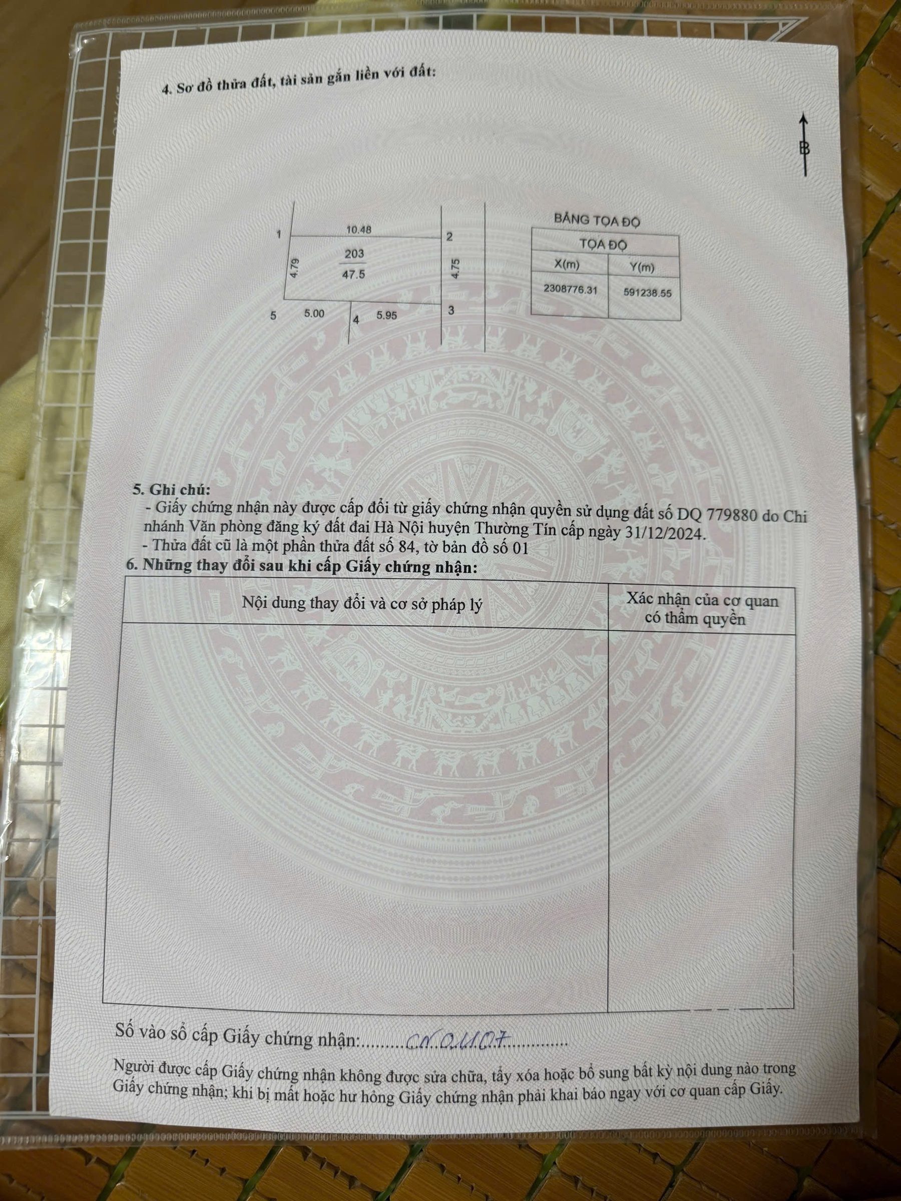 Bán nhà 47,5m² full thổ cư ngang 4,75m giá 5.6 tỷ tại Xã Hồng Vân, Hà hồi, thường tín, hà nội