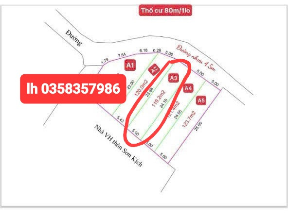 Bán đất 119.2m² ngang 5m giá 550 triệu Xã Hợp Lý