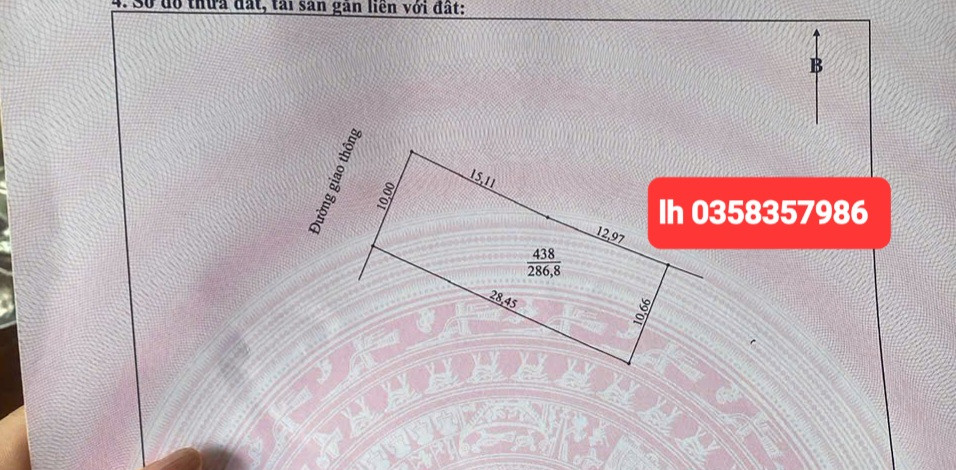 Bán đất 286.8m² ngang 10.66m giá 1.28 tỷ Xã Hợp Thành