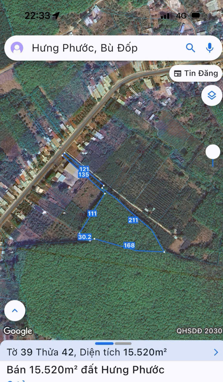 Bán đất 155195m² ngang 8m giá 6 tỷ Xã Hưng Phước