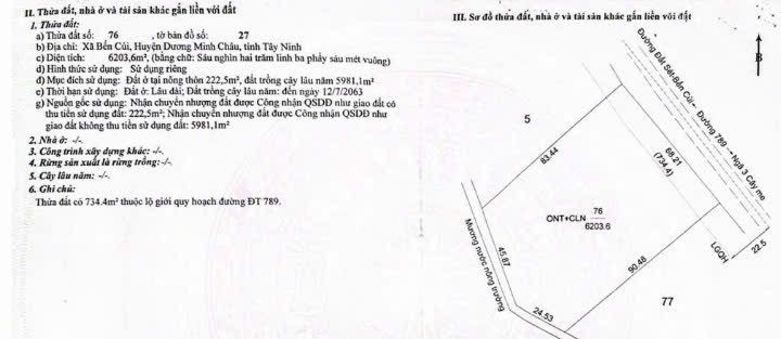 Bán đất 6200m² có sẵn 222m² thổ cư ngang 68m tại Xã Hưng Thuận