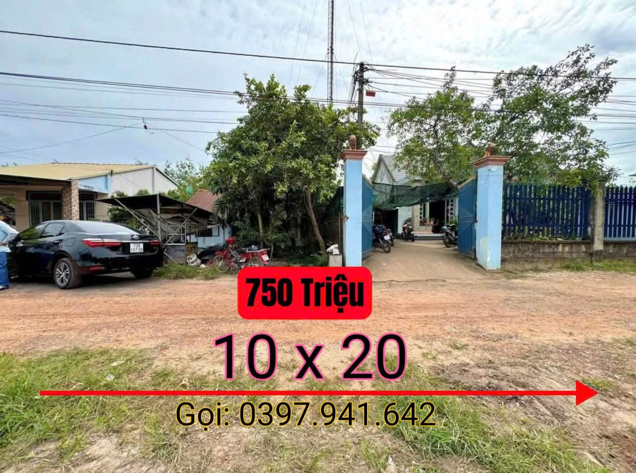 Lô đất 10 x 20 full thổ cư ngay chợ cầu xe trảng bàng tây ninh-gọi: 0397 941 642