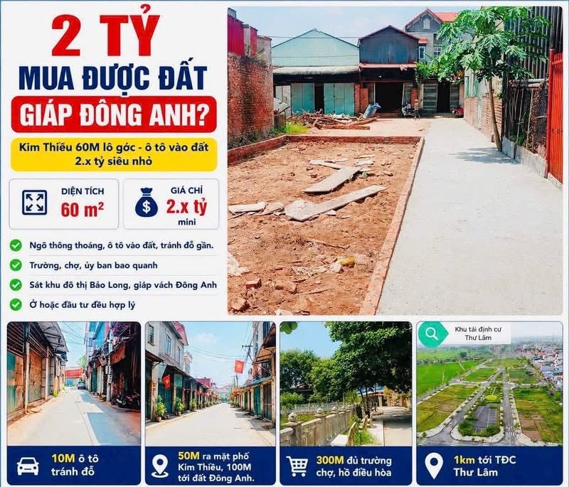 Bán Đất 60m² thổ cư 60m² giá 2.22 tỷ tại Xã Hương Mạc Thị xã Từ Sơn Bắc Ninh