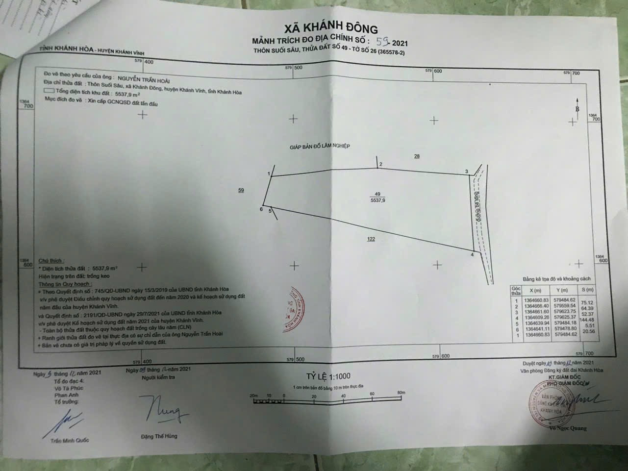 Bán lô đất vườn Khánh Đông, 5538m2, giá 1,45 tỷ
