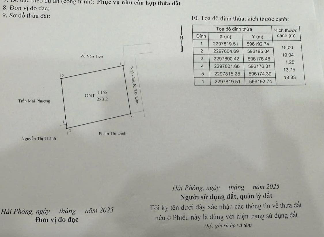 Bán 283,2m đất, Mặt tiền : 15m.Tại : Đại Đồng - Kiến Thuỵ - Hải Phòng