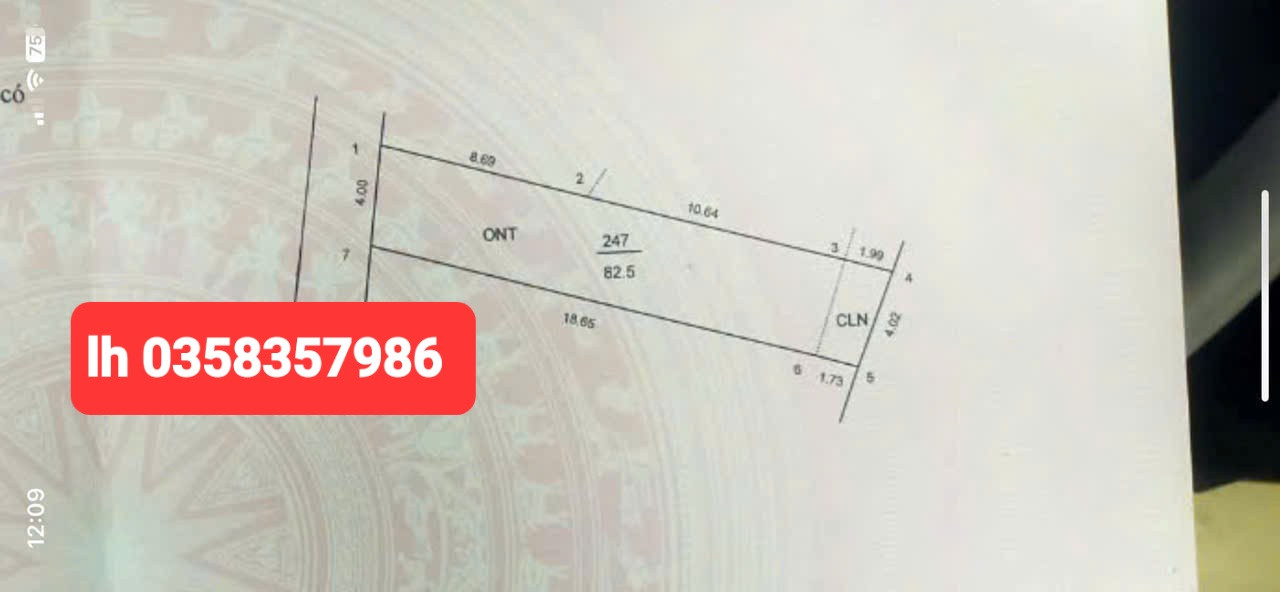Bán đất 82.5m² ngang 4m giá 1.95 tỷ Xã Kim Anh