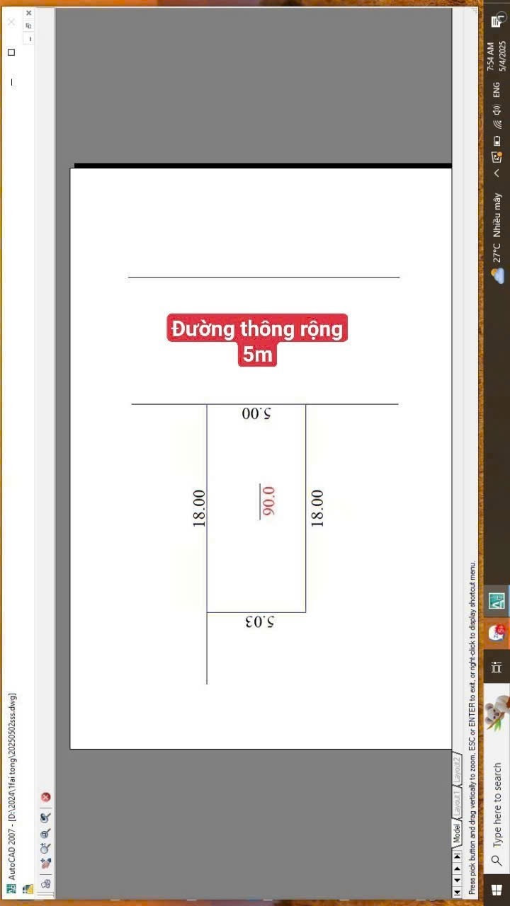 Bán đất 90m² full thổ cư ngang 5m giá 2.2 tỷ tại Xã Kim Anh