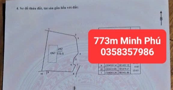 Bán đất 773m² có sẵn 100m² thổ cư ngang 33m giá 9.25 tỷ tại Xã Kim Anh