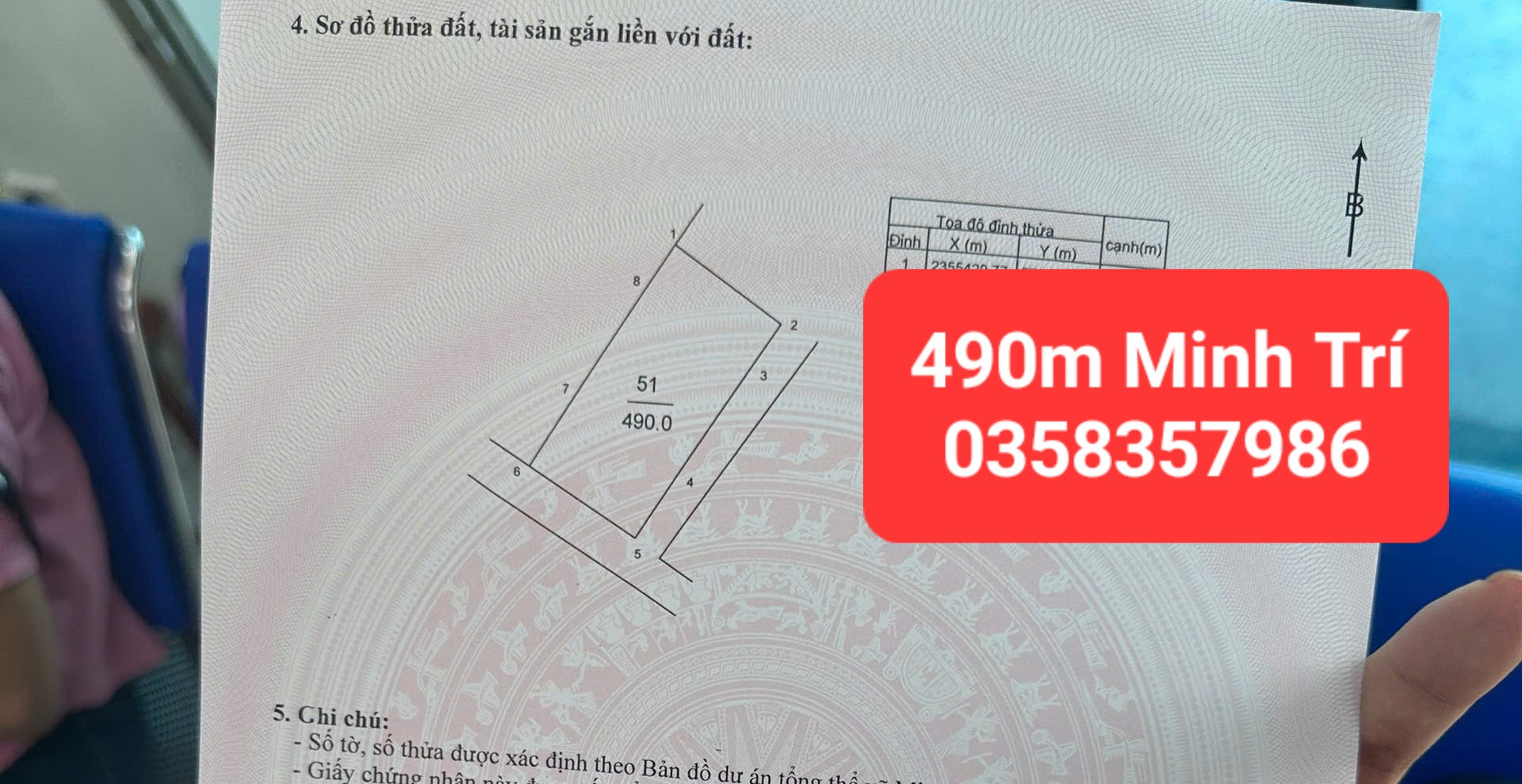 Bán đất 490m² có sẵn 120m² thổ cư ngang 15.75m giá 8.9 tỷ tại Xã Kim Anh