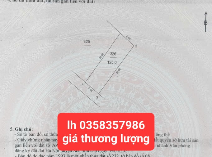 Bán đất 120m² ngang 6m giá 3.24 tỷ Xã Kim Anh
