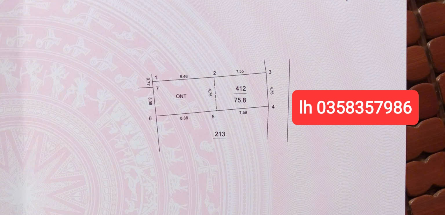 Bán đất 75.8m² ngang 4.75m giá 1.65 tỷ Xã Kim Anh