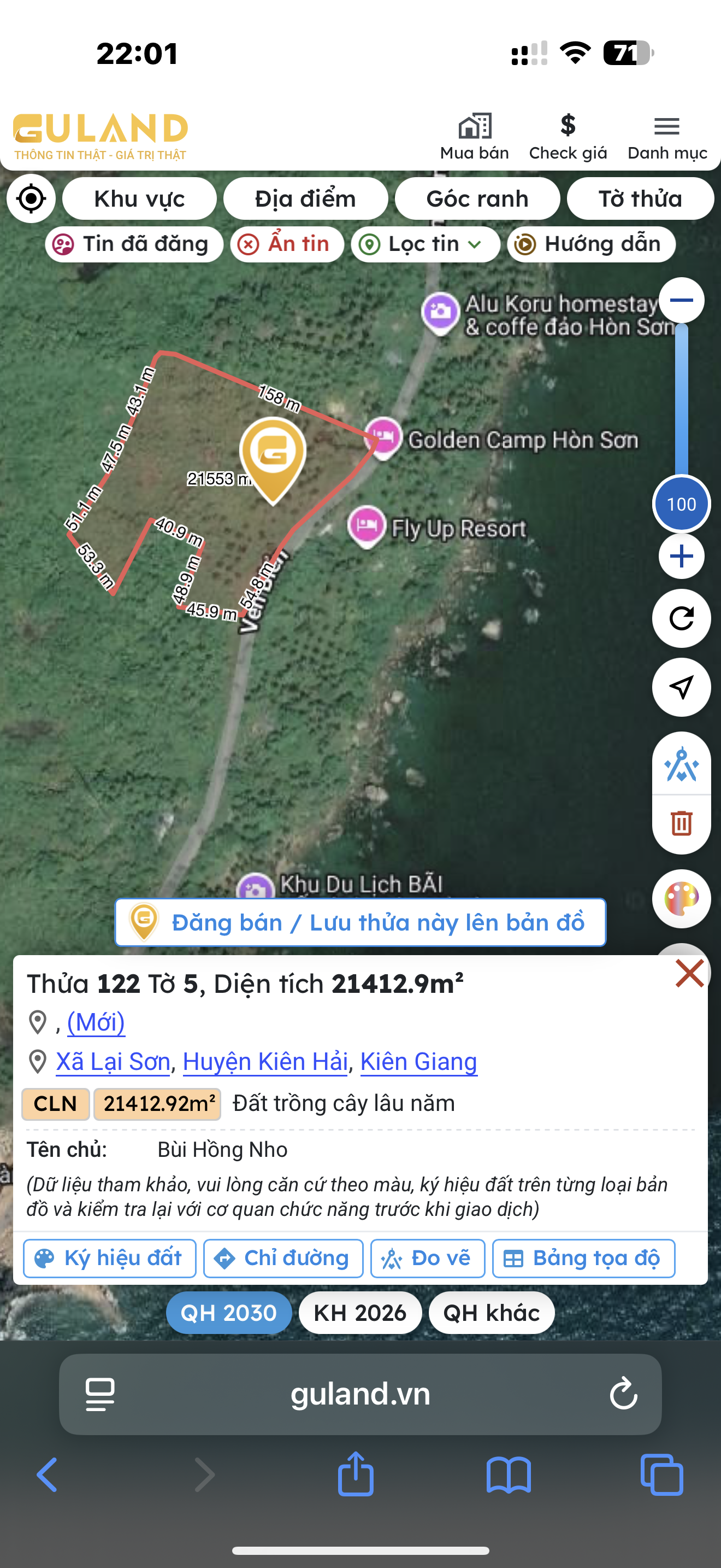 Đất phát truyển du lịch mặt hướng biển lưng tựa núi