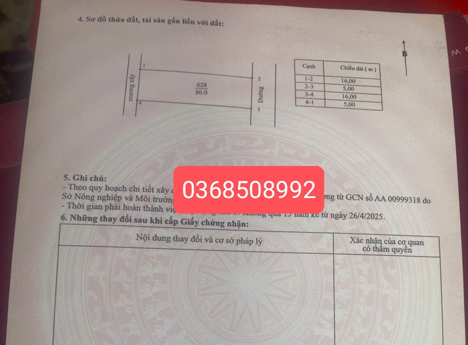 Bán đất 80m² ngang 5m giá 2.85 tỷ Xã Lạng Giang