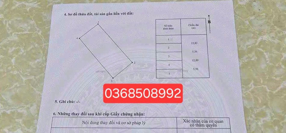 Bán đất 71,5m² ngang 5,56m giá 1.5 tỷ Xã Liên Bão