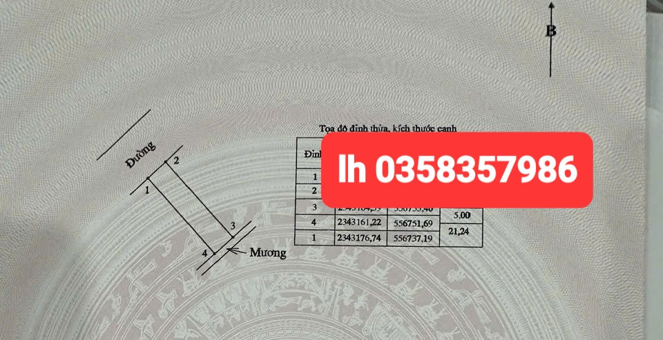 Bán đất 106.3m² ngang 5m giá 2.05 tỷ Xã Liên Châu