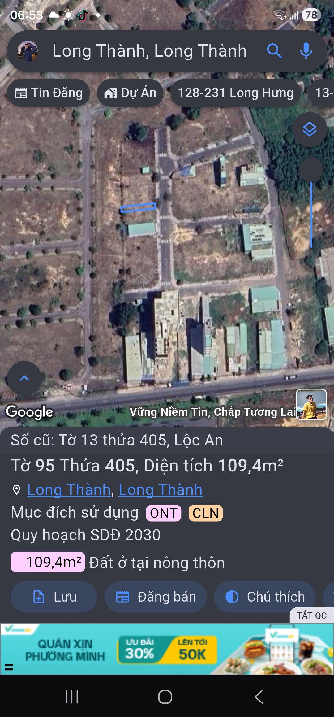 Lô đất đẹp hướng đông sát 769 xây dựng tự do . Sẵn dường nhựa vỉa hè và cột điện