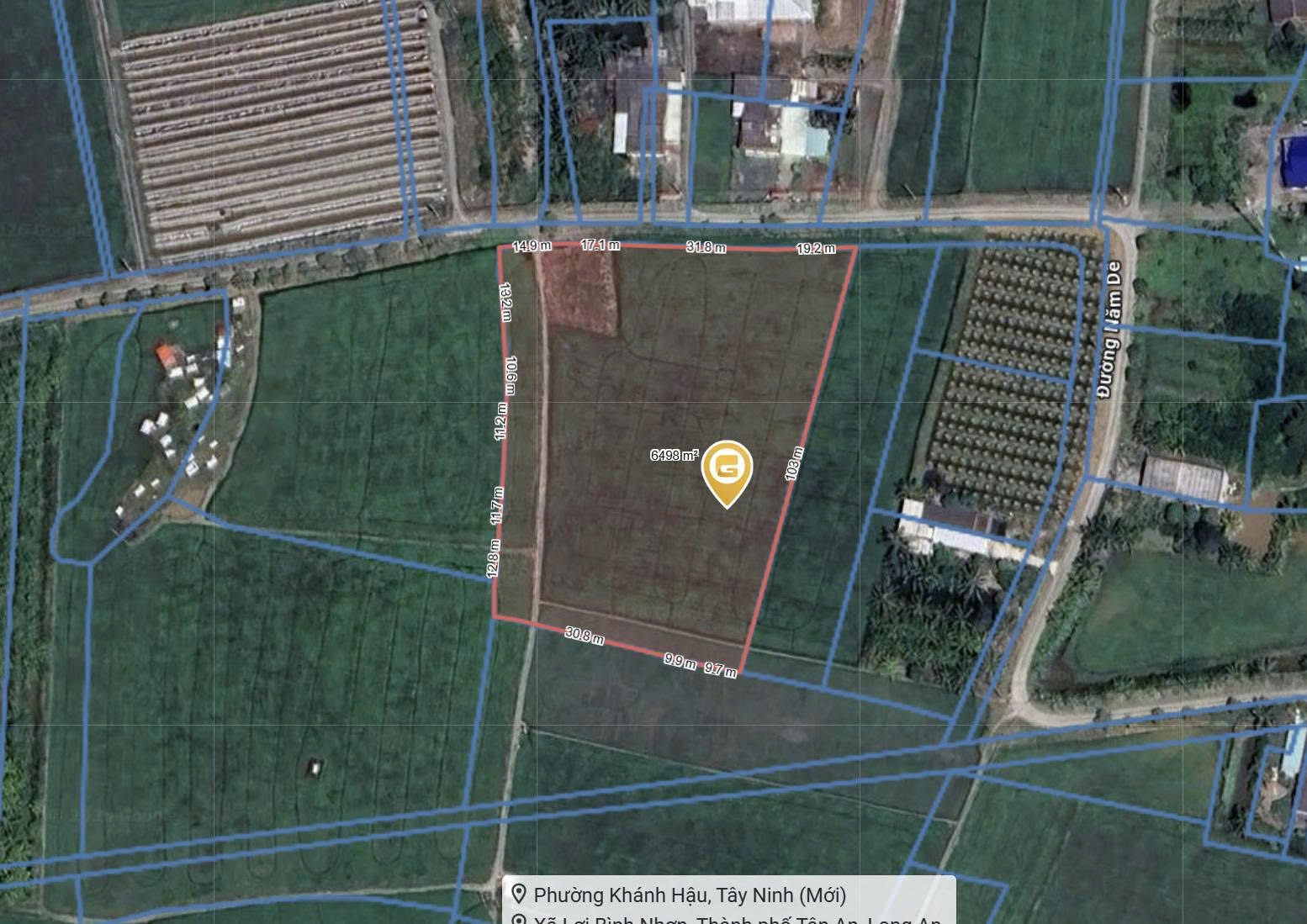 Bán đất Vị trí: Ấp Bình An B, xã Lợi Bình Nhơn, TP. Tân An, tỉnh Long An-6498m2
