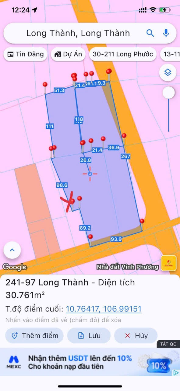 Bán 32027m2 đất ở  ven sân bay Long Thành