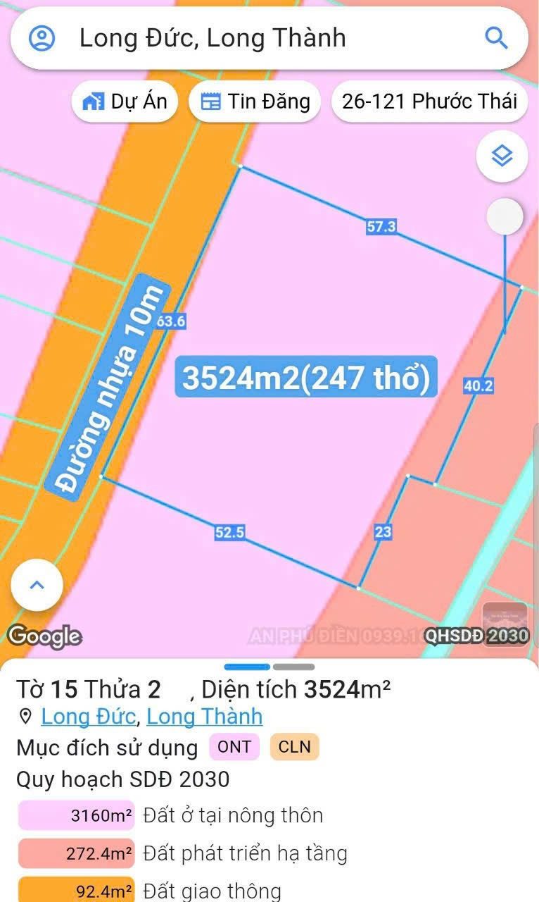 4300m2 Long đức đường nhựa cần bán
