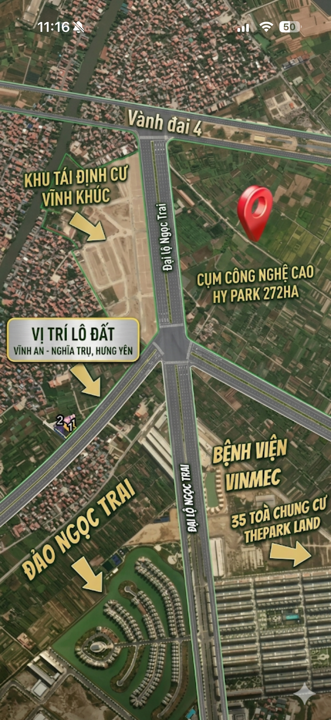 Bán đất 180m² full thổ cư ngang 15m giá 14 tỷ tại Xã Long Hưng Huyện Văn Giang