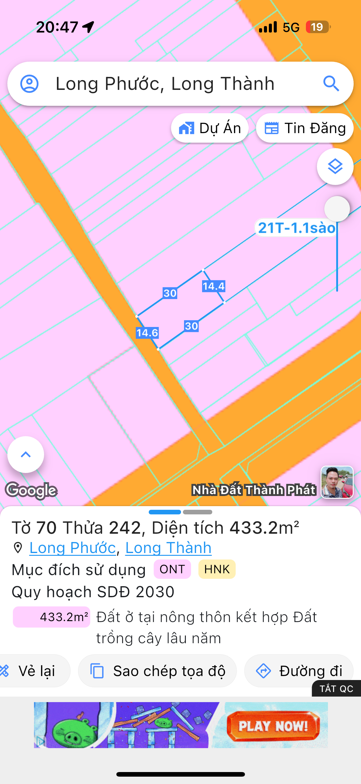 Bán đất 433m² ngang 14m giá 4.5 tỷ Xã Long Phước