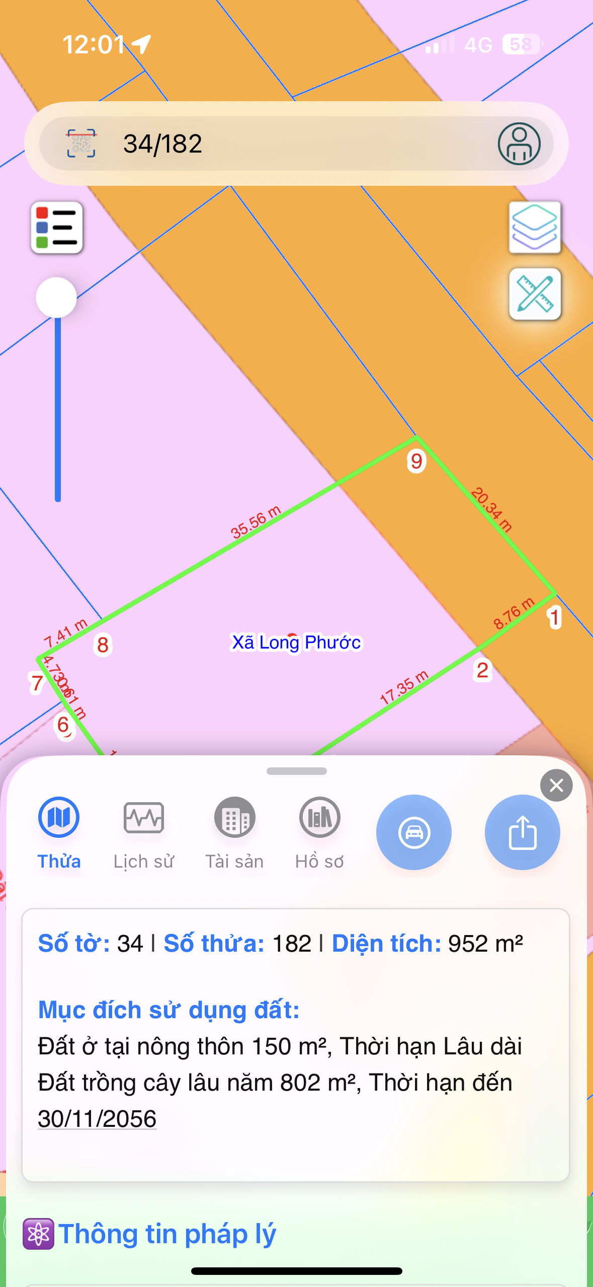 Bán đất 951.8m² ngang 20m giá 24 tỷ Xã Long Phước