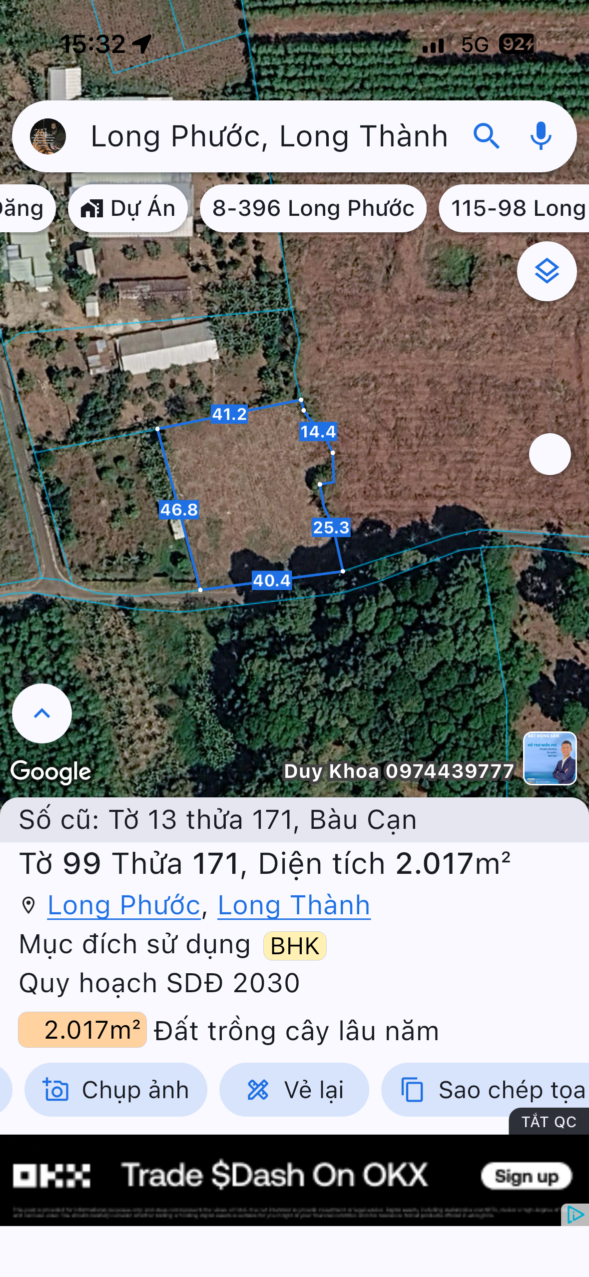 Bán đất 2017.3m² ngang 40m giá 3.5 tỷ tại Xã Long Phước