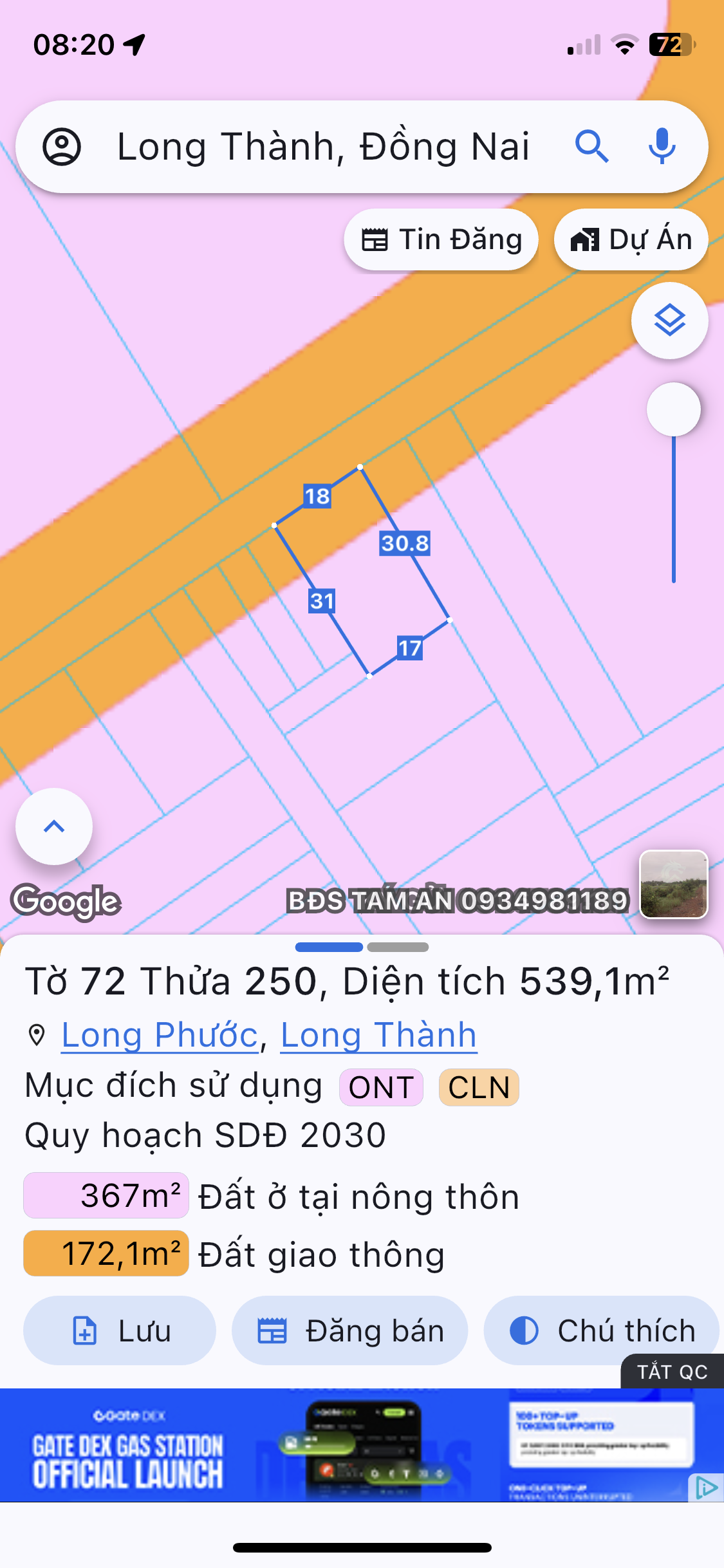 18m mặt tiền long phước cần bán