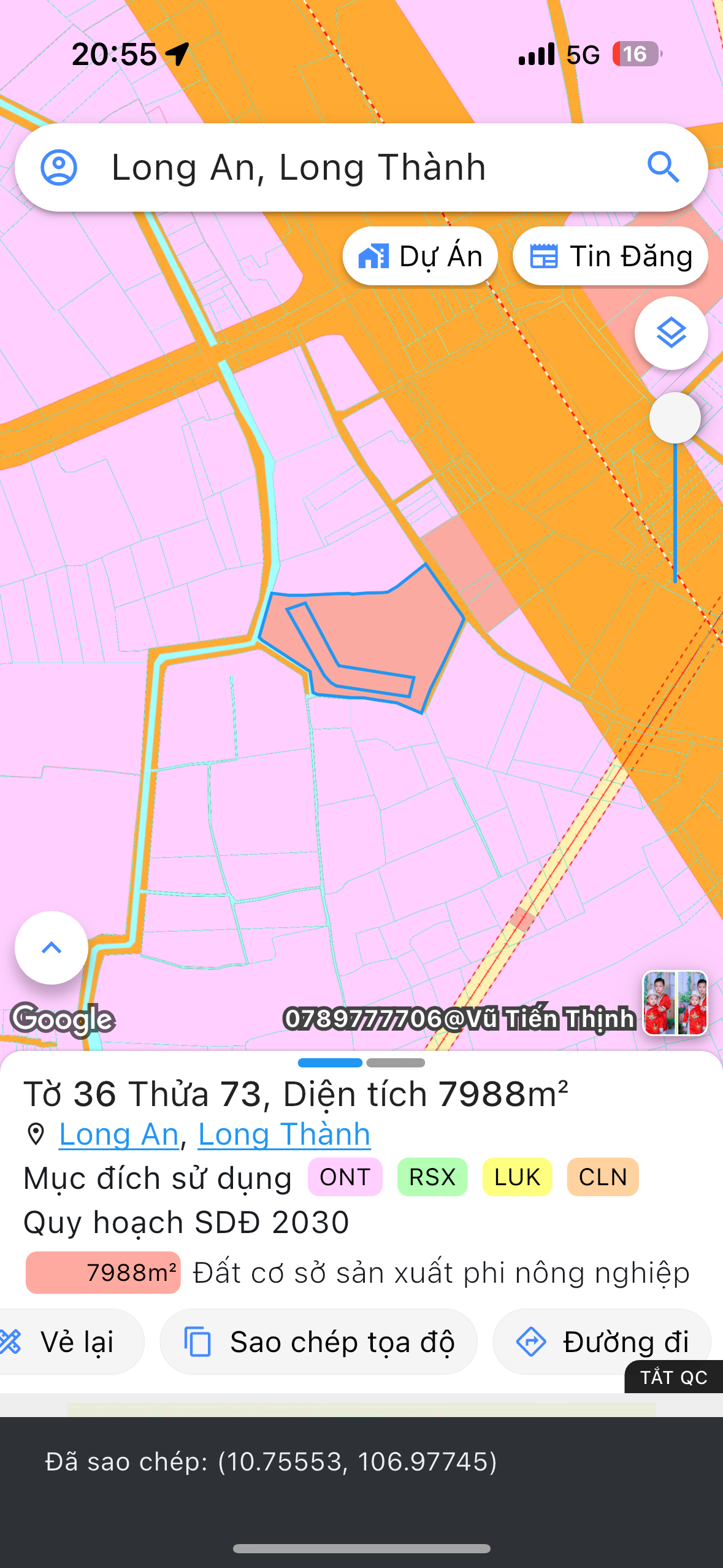 Bán đất 7988.2m² ngang 33m giá 70 tỷ Xã Long Thành