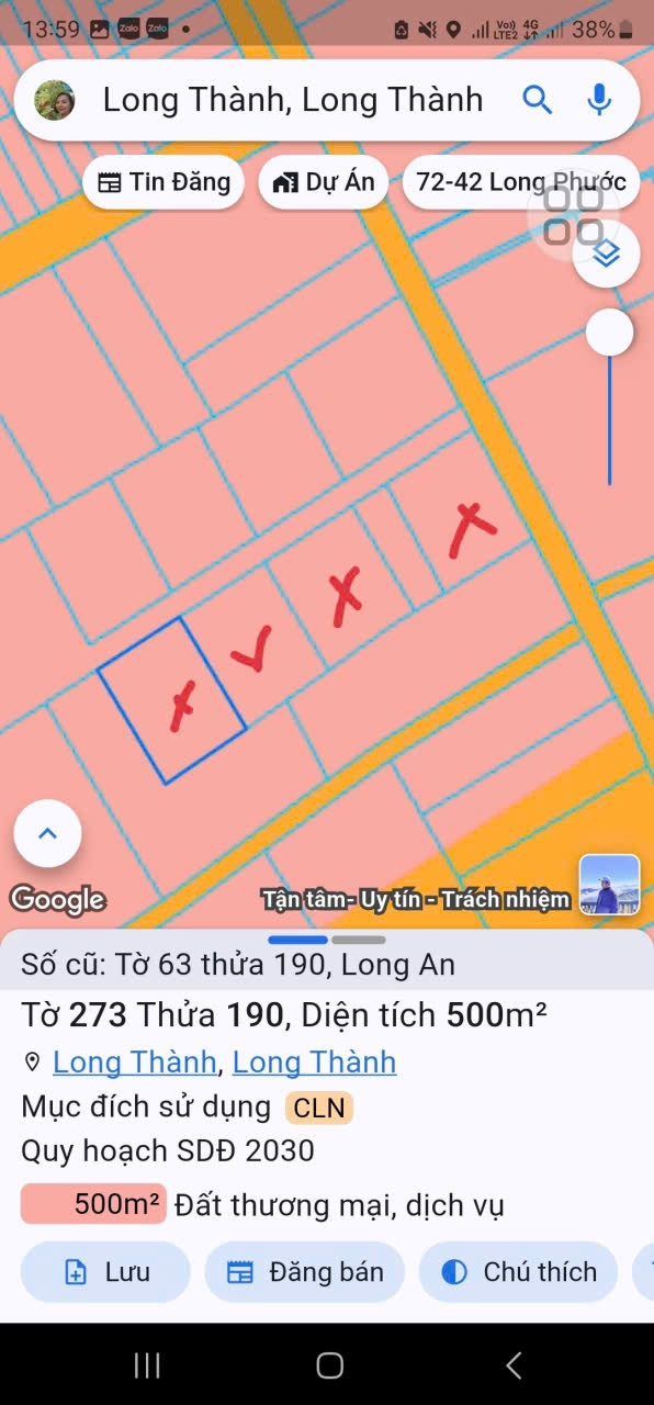 Bán đất 2000m² ngang 25m giá 6 tỷ Xã Long Thành