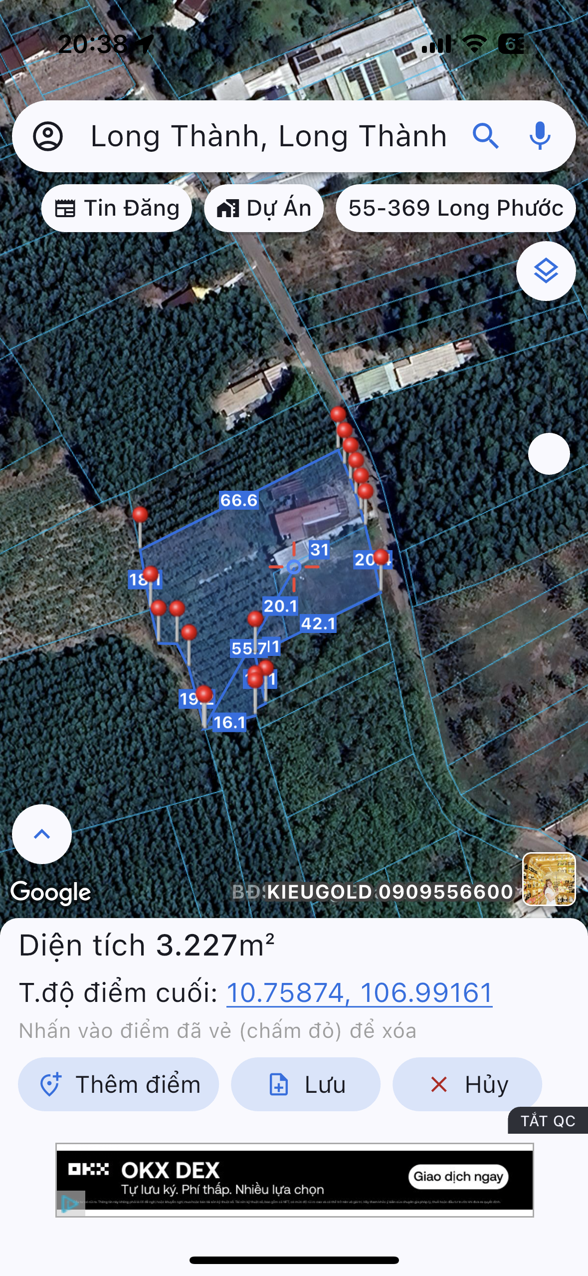 Bán đất 3225m² ngang 40m giá 25 tỷ Xã Long Thành