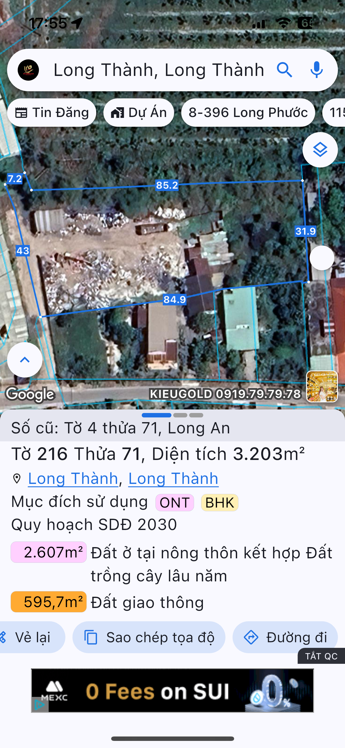 Bán đất 3167.6m² ngang 31m giá 19 tỷ Xã Long Thành