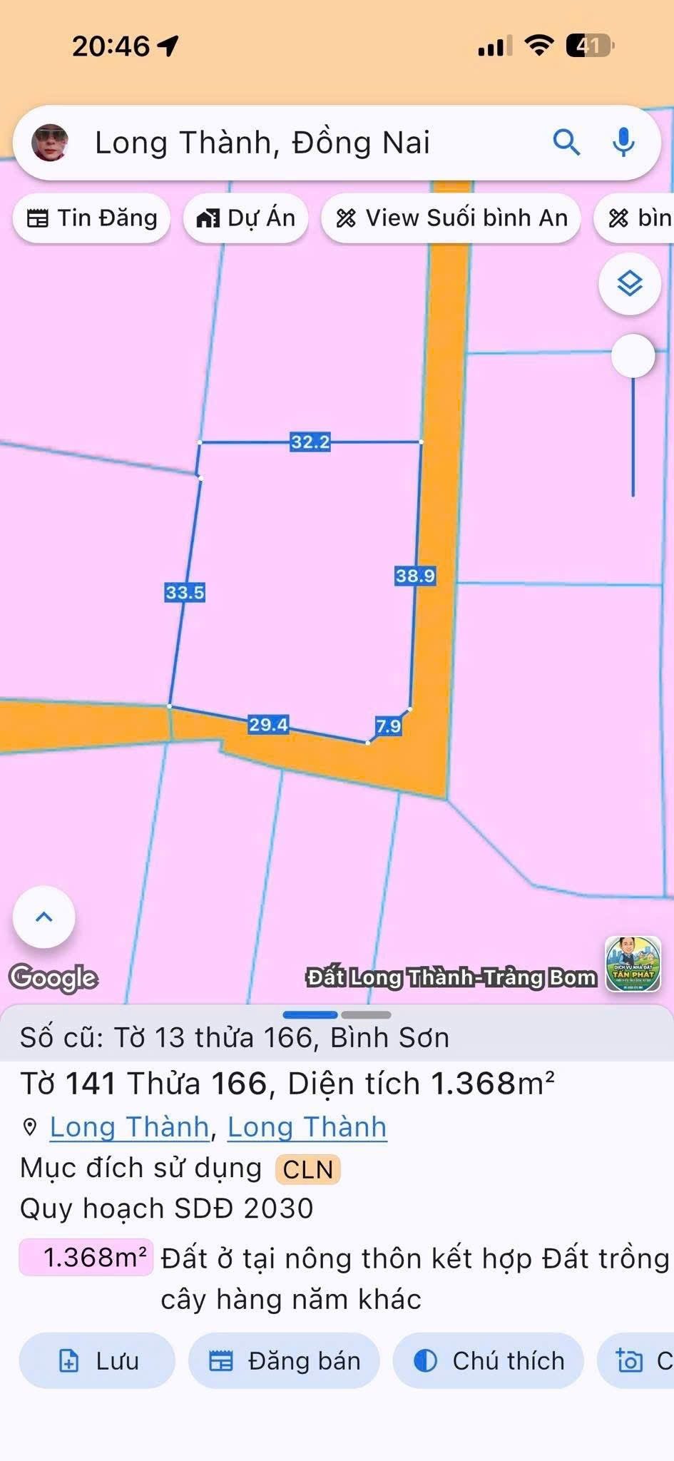 Bán đất 2736m² ngang 30m giá 19 tỷ tại Xã Long Thành