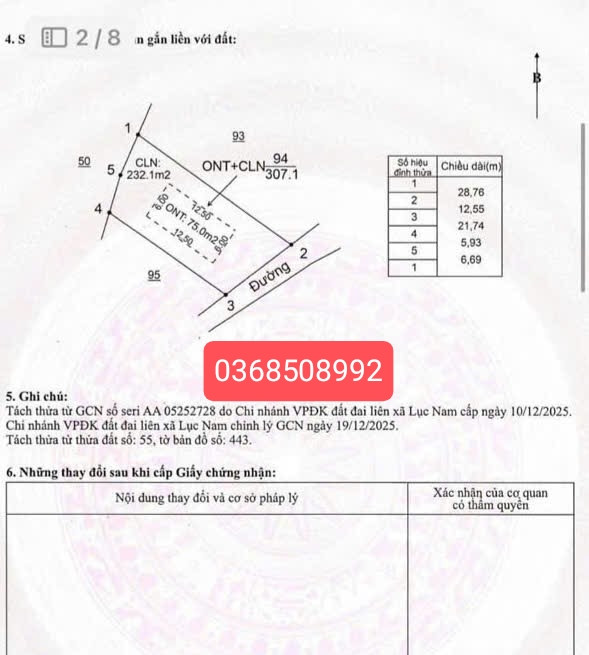 Bán đất 307m² ngang 12,5m giá 670 triệu Xã Lục Nam
