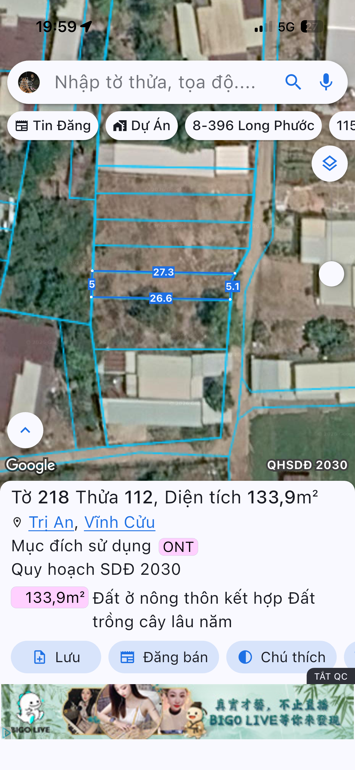Bán lô đất xã Trị An Đồng Nai full thổ cư