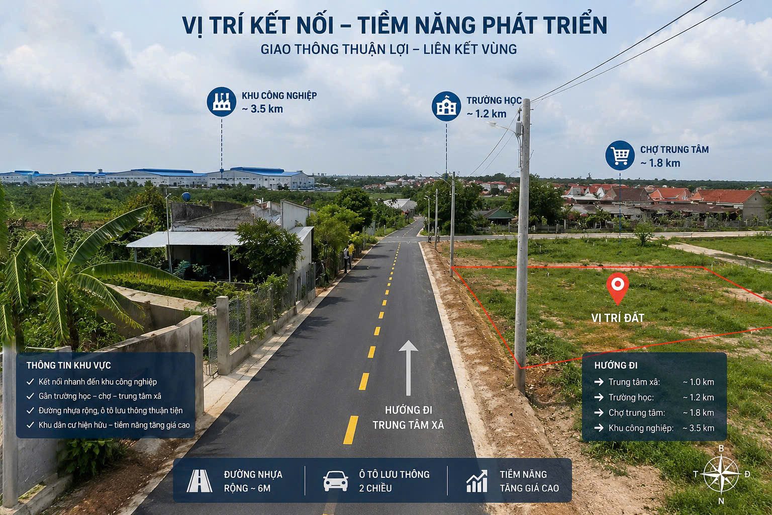 Đất liền kề chợ trường UBND Minh Thạnh Dầu Tiếng