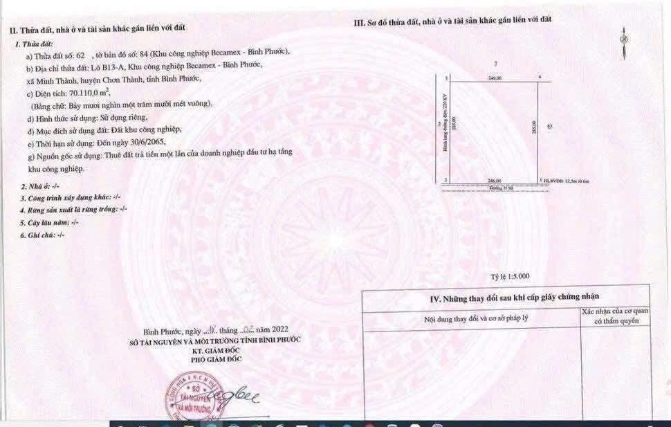 Bán đất KCN Chơn Thành, Bình Phước