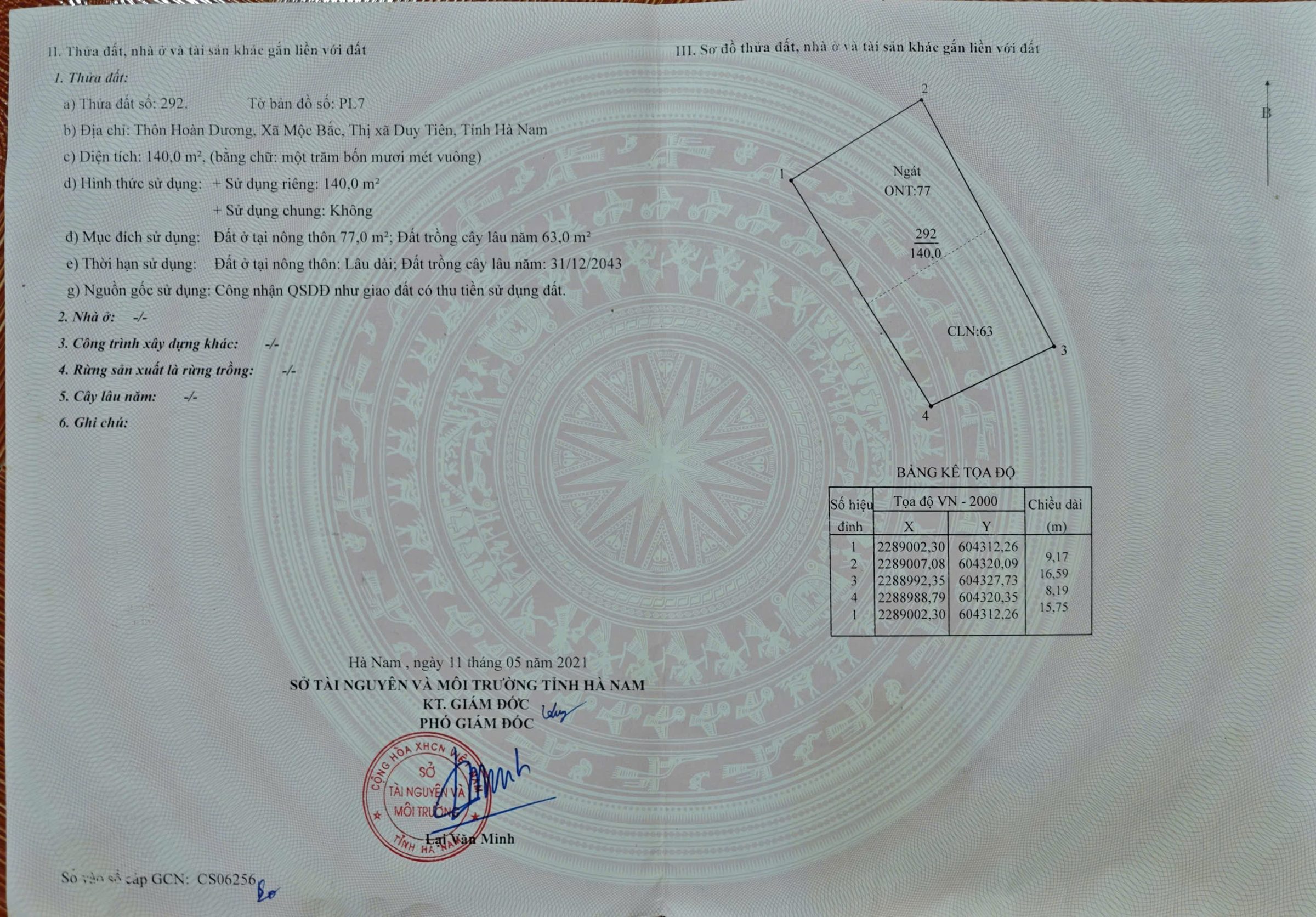 Bán lô đất mặt tiền trục chính , đường liên phường, tổ dân phố Hoàn Dương, phường Duy Tân, tỉnh ninh Bình