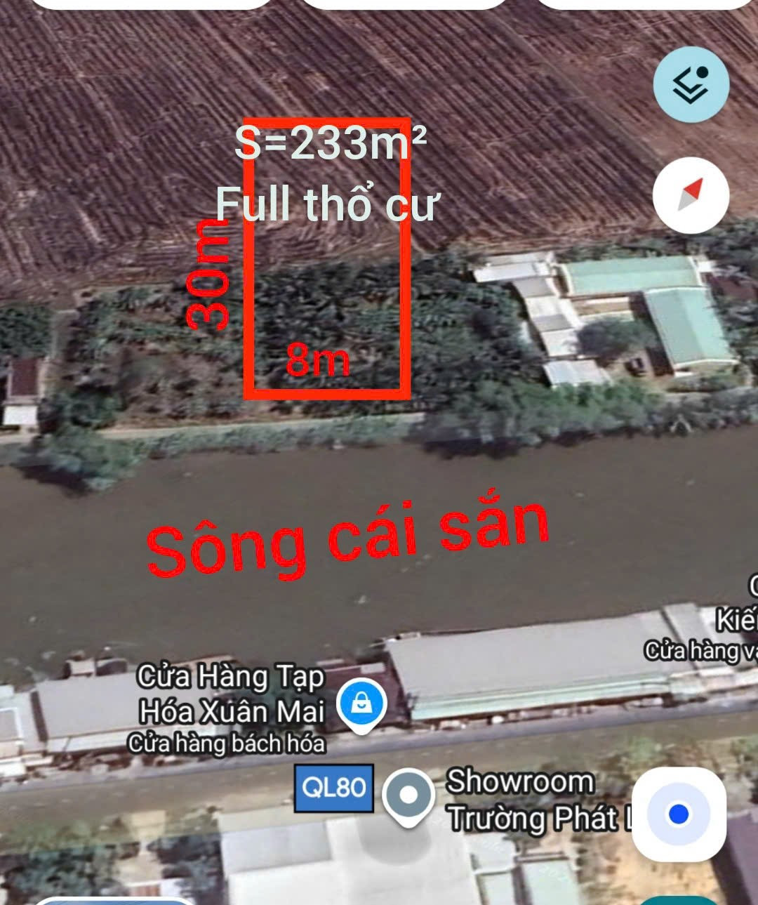 CẦN BÁN NỀN FULL THỔ CƯ – CẬP SÔNG CÁI SẮN
📍 Vị trí: Mong Thọ A (cũ), cập sông Cái Sắn
🚗 Đường: Xe ô tô tới tận đất
📐 Diện tích: Ngang 8m × dài 30m
🏡 Hiện trạng: Nền cao ráo, bằng mặt lộ, full thổ cư