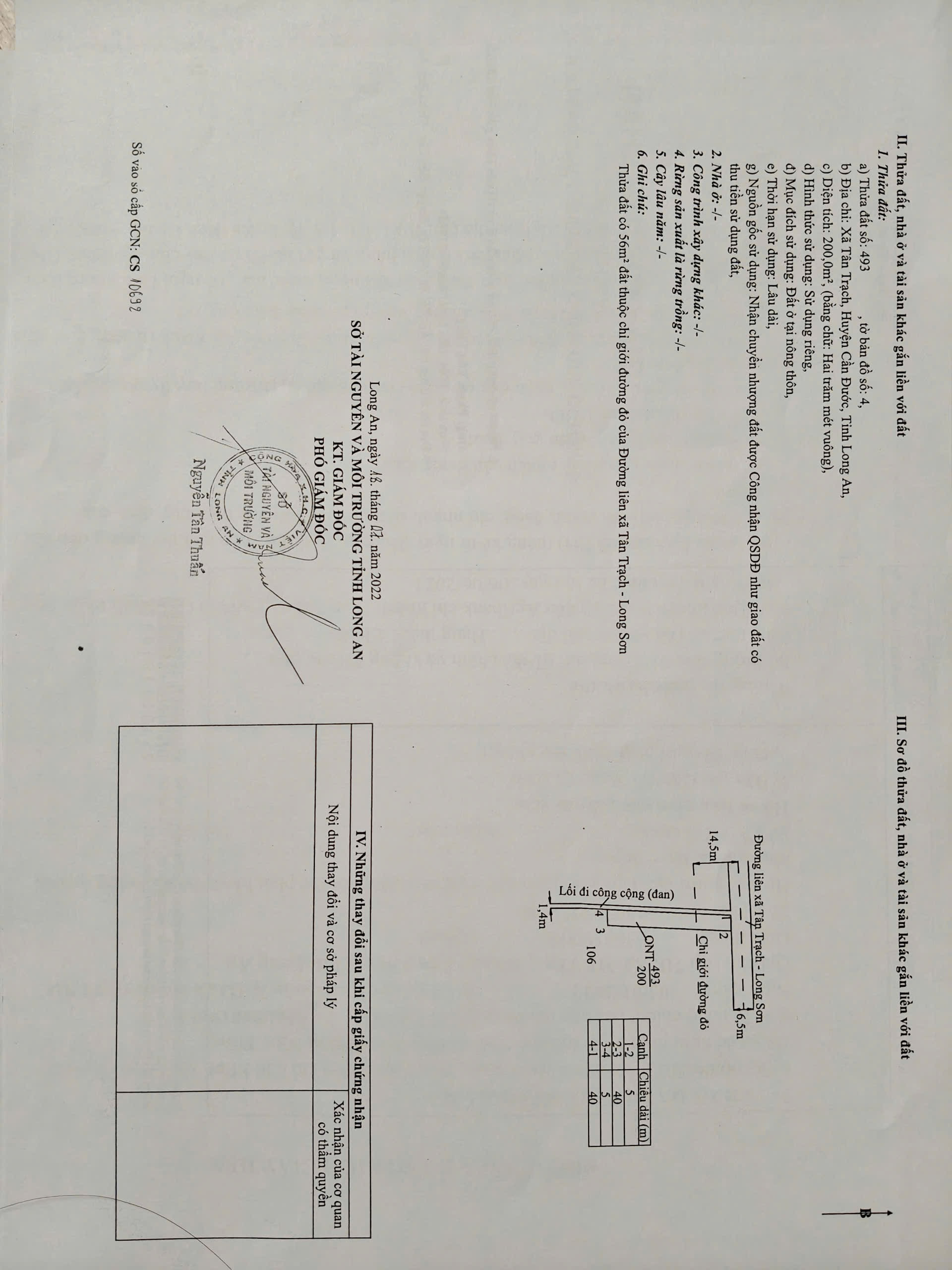 Bán đất 200m² full thổ cư ngang 5m giá 1.7 tỷ tại Xã Mỹ Lệ