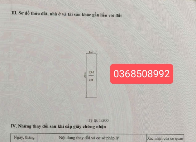 Bán đất 120m² ngang 6m giá 1.2 tỷ Xã Mỹ Thái