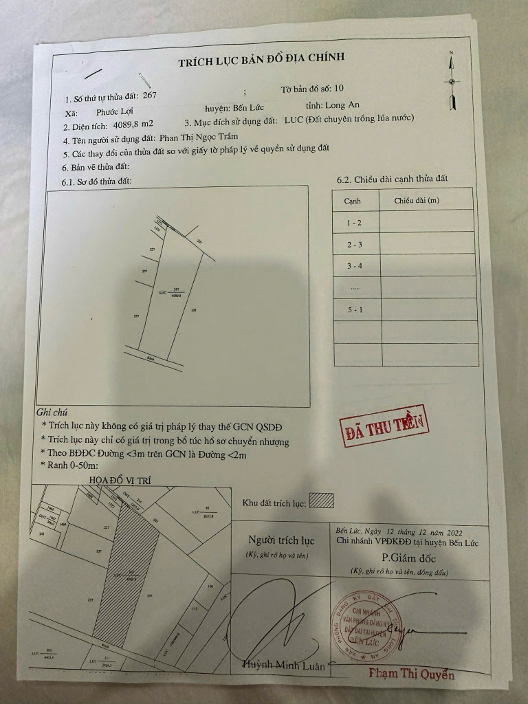 Bán đất 4089.8m² giá 15.54 tỷ Xã Mỹ Yên